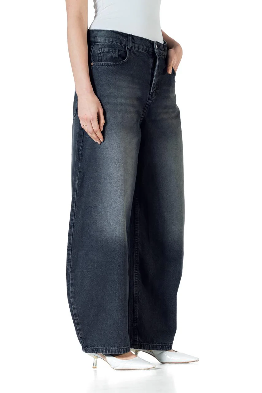 Baggy Fit - Black Washed Denim - Image 10