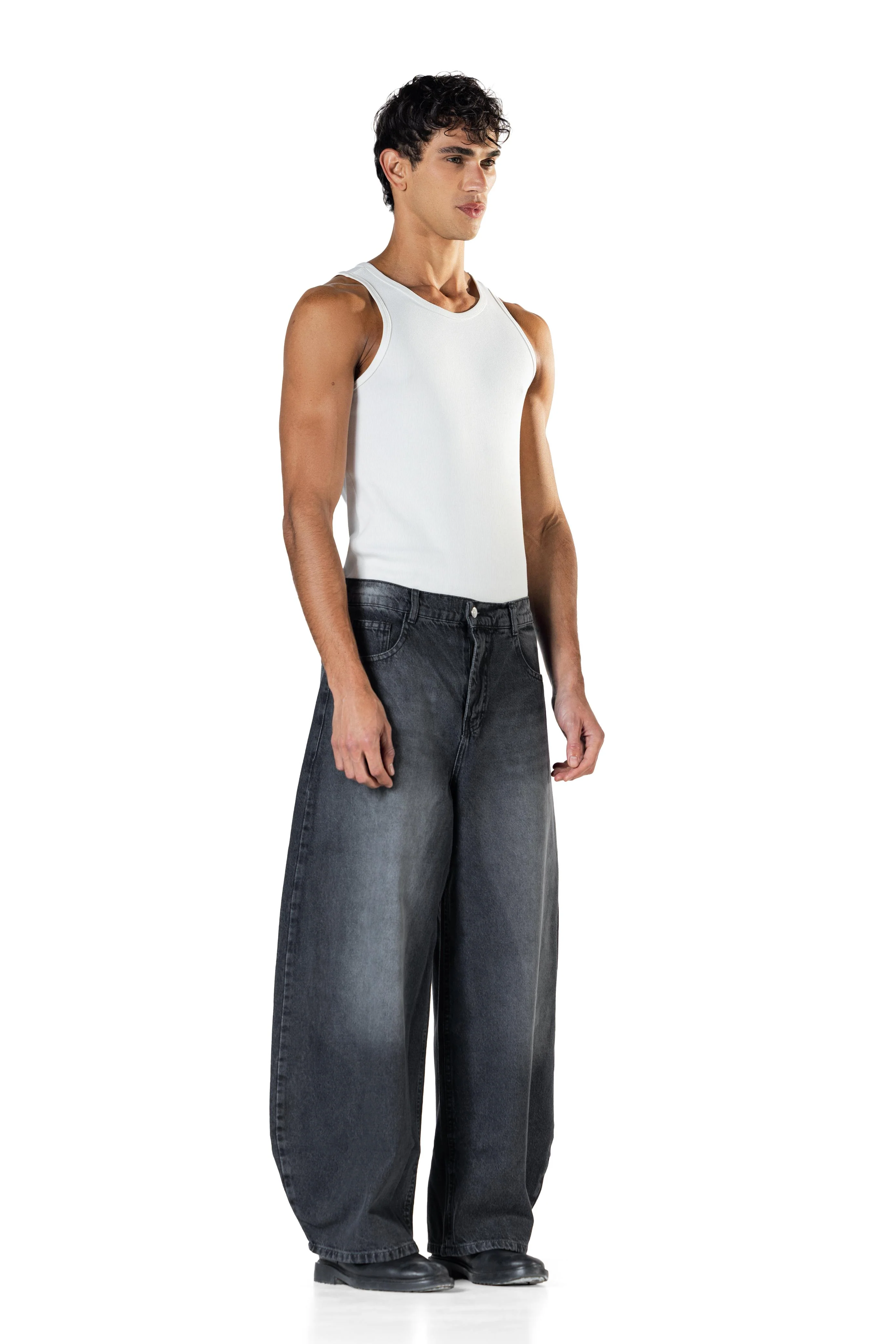 Baggy Fit - Black Washed Denim - Image 3