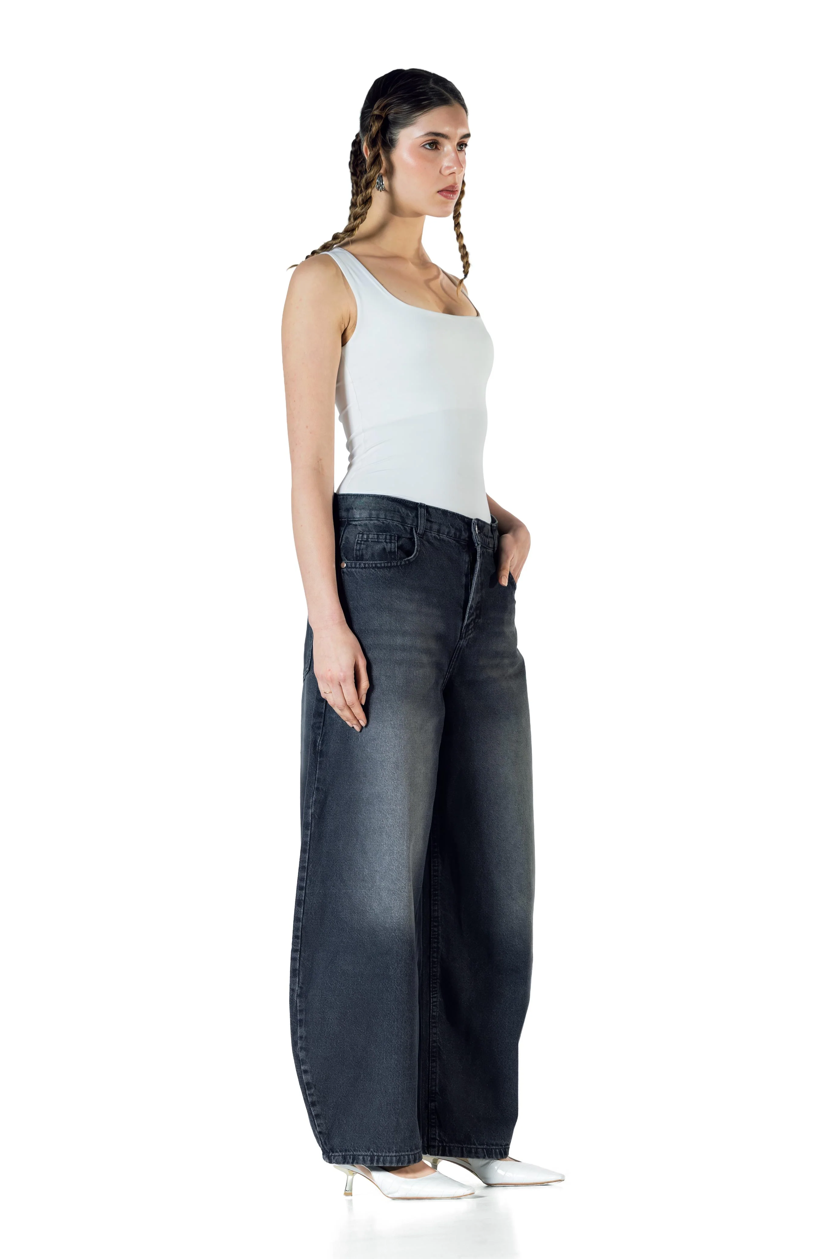 Baggy Fit - Black Washed Denim - Image 9