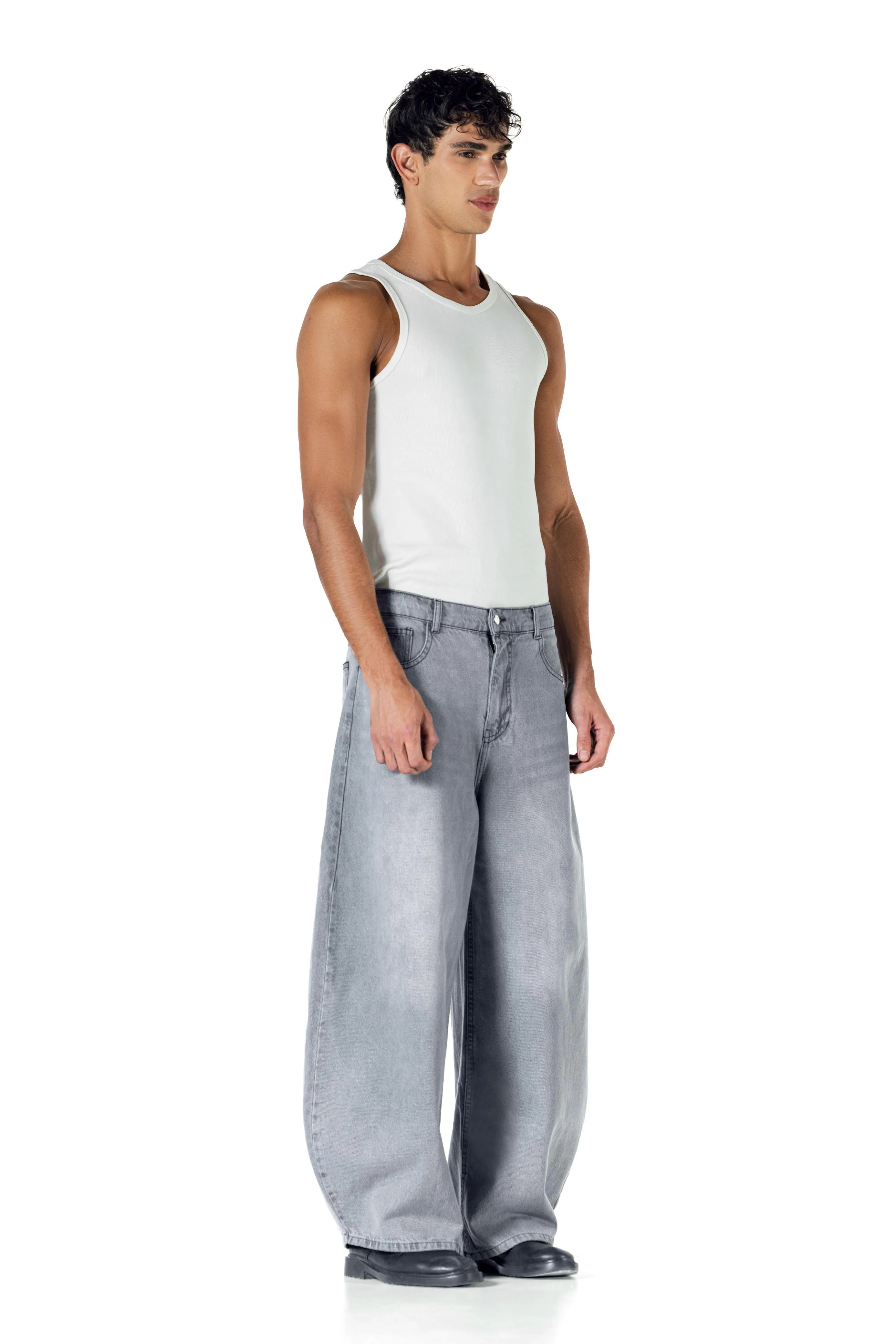Baggy Fit - Grey Washed Denim - Image 3
