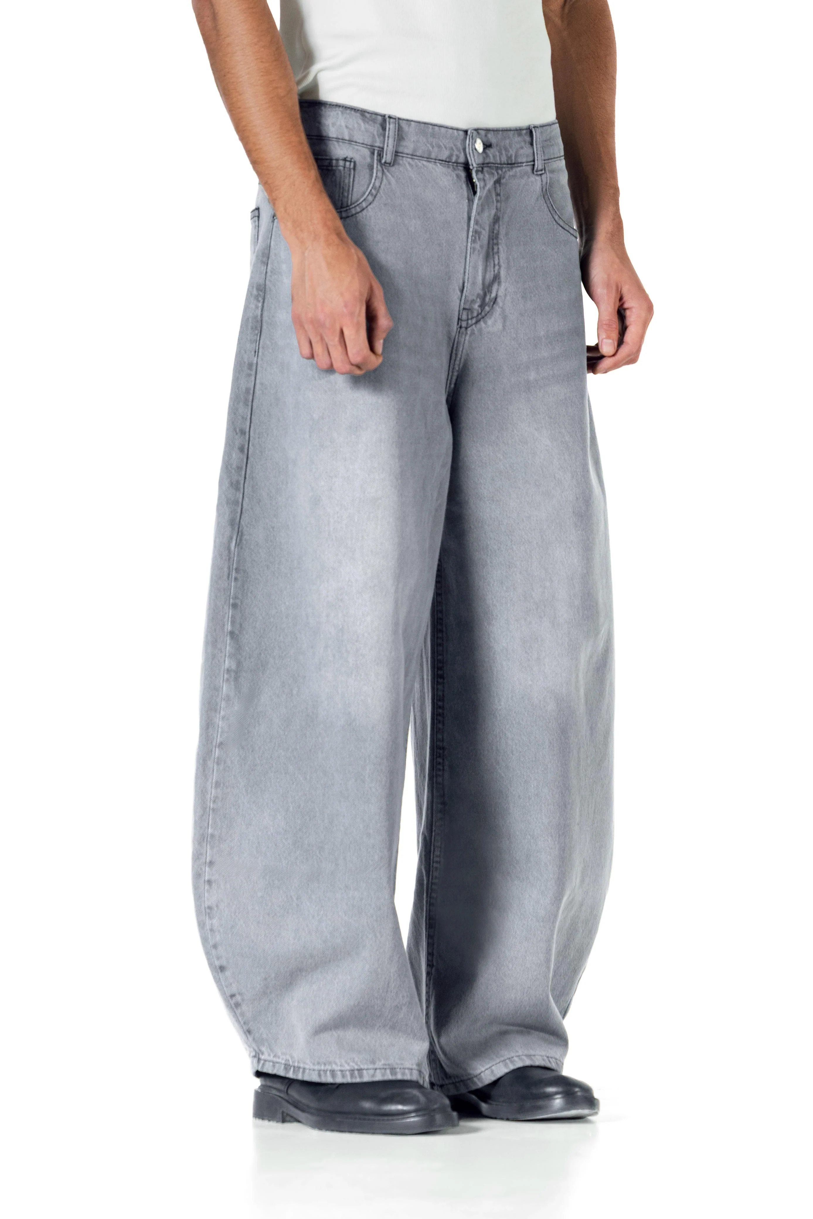 Baggy Fit - Grey Washed Denim - Image 4