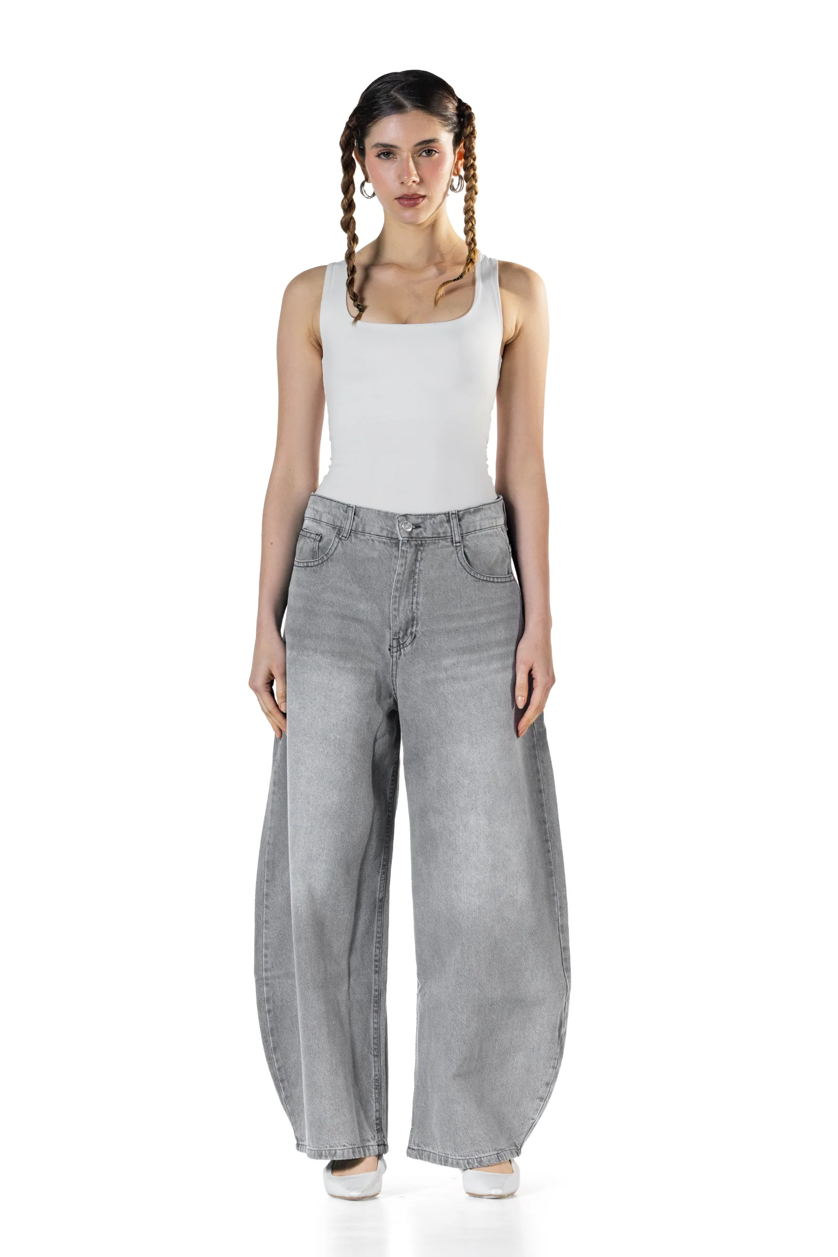 Baggy Fit - Grey Washed Denim - Image 7