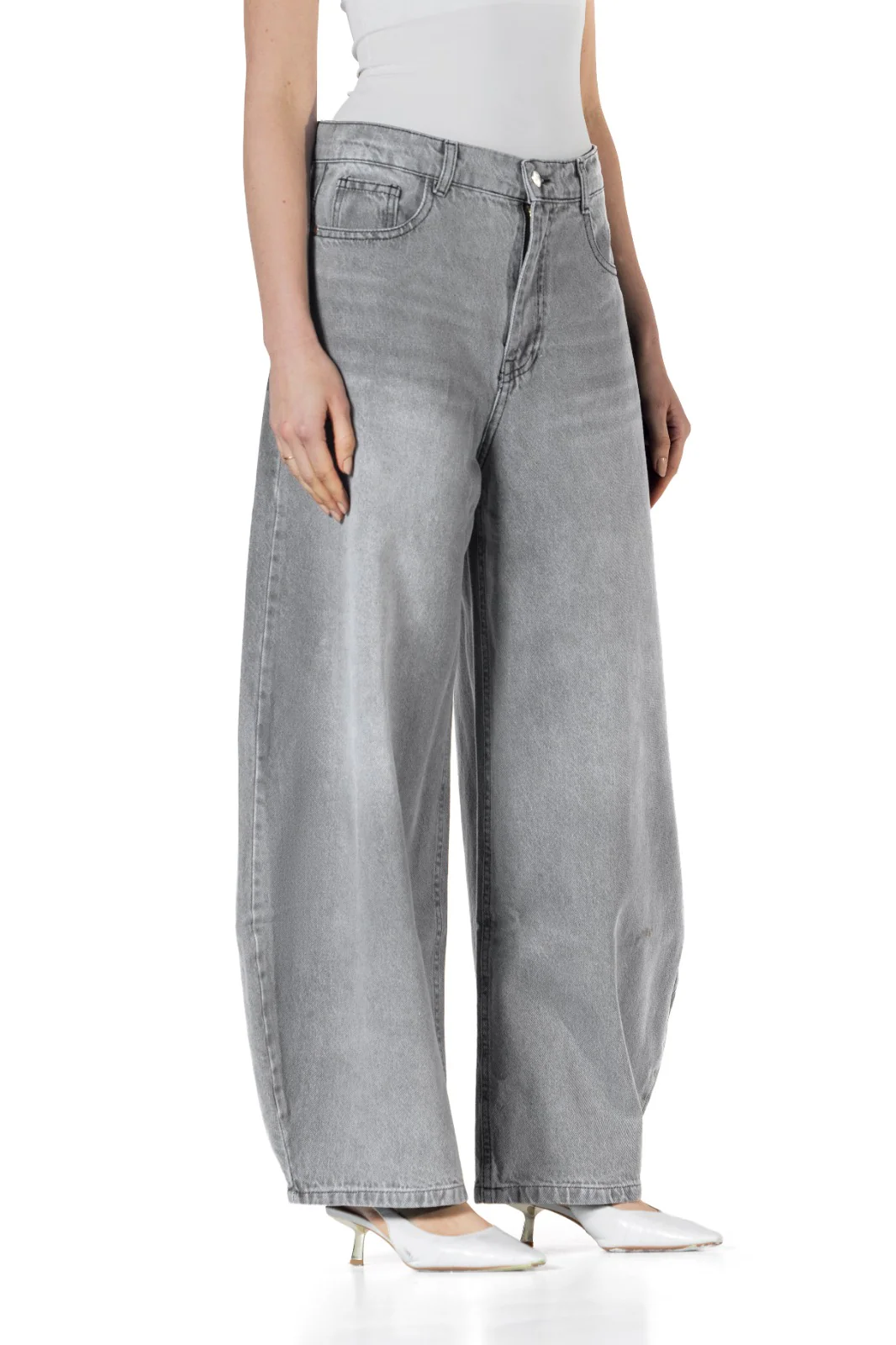 Baggy Fit - Grey Washed Denim - Image 10