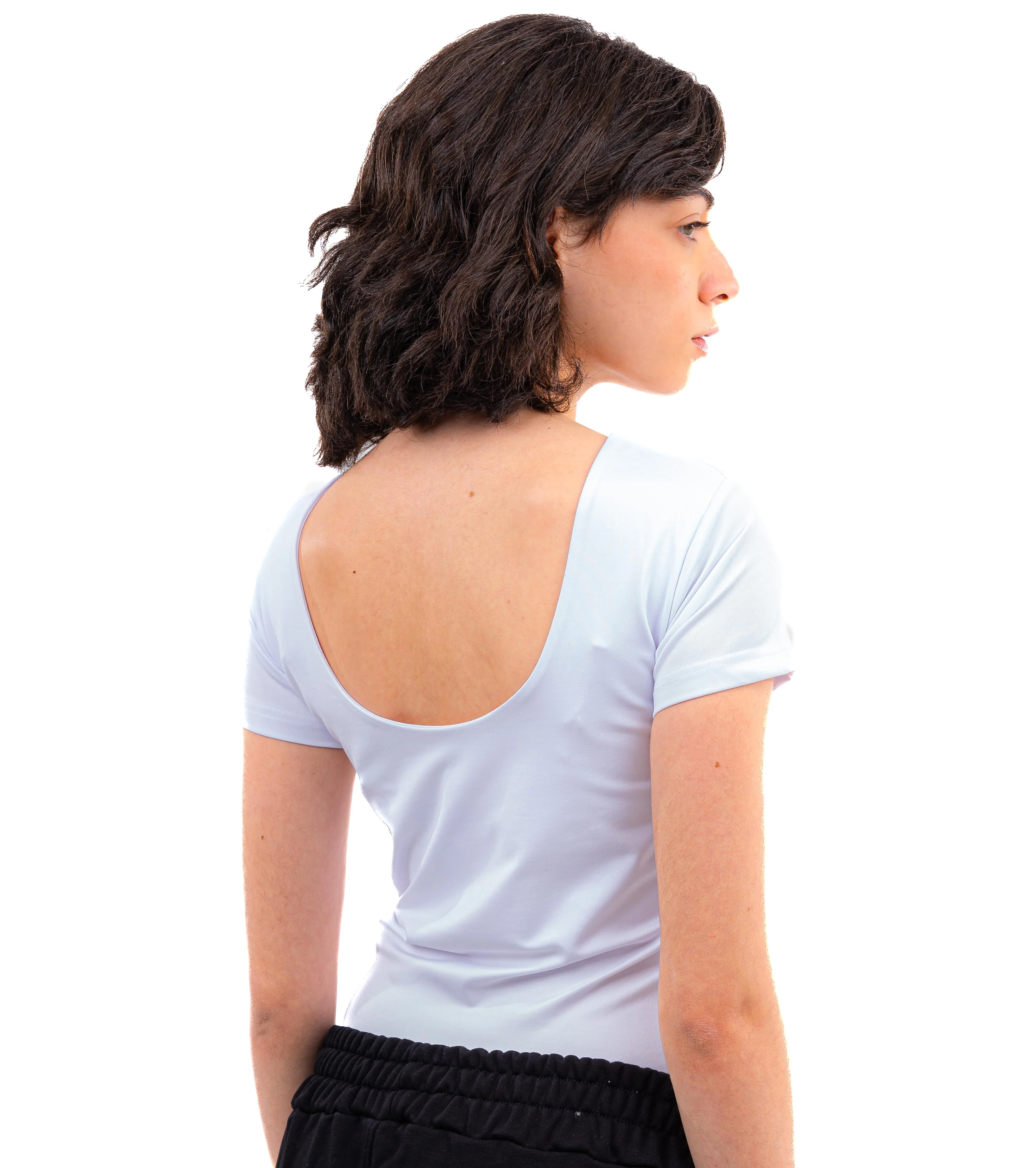 Initials Backless Short Sleeves Top - Image 7