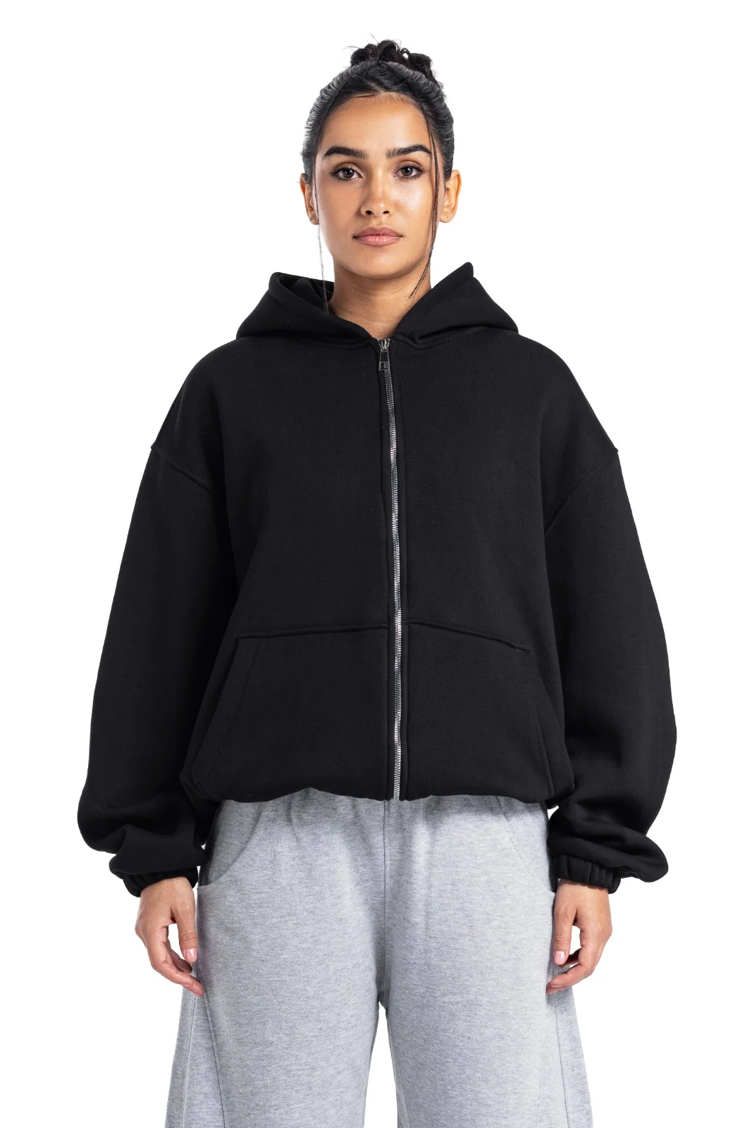 Initials Boxy Zip-Up Sweater - Image 5