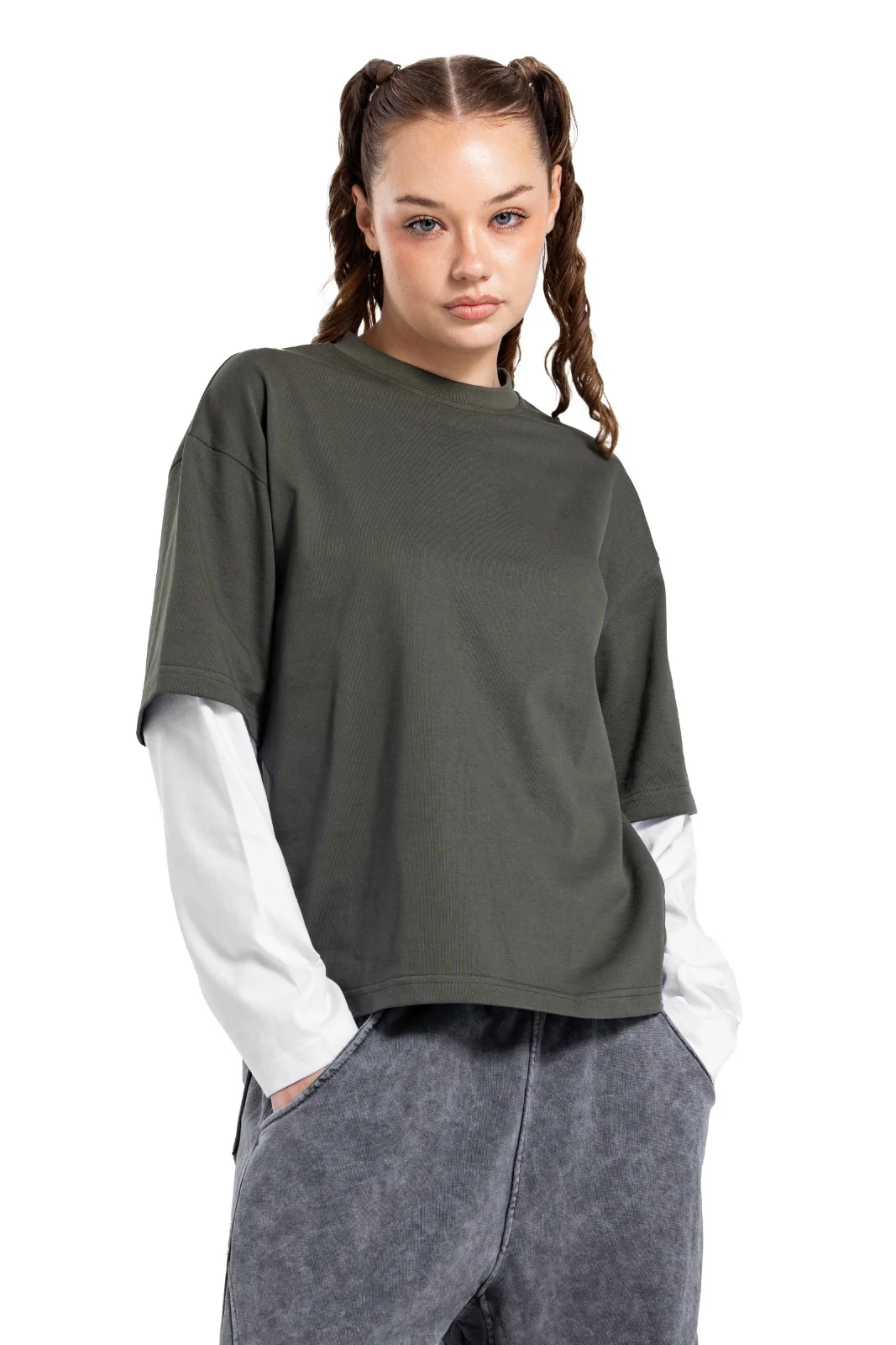Initials Double Sleeve Boxy T-shirt - Image 22