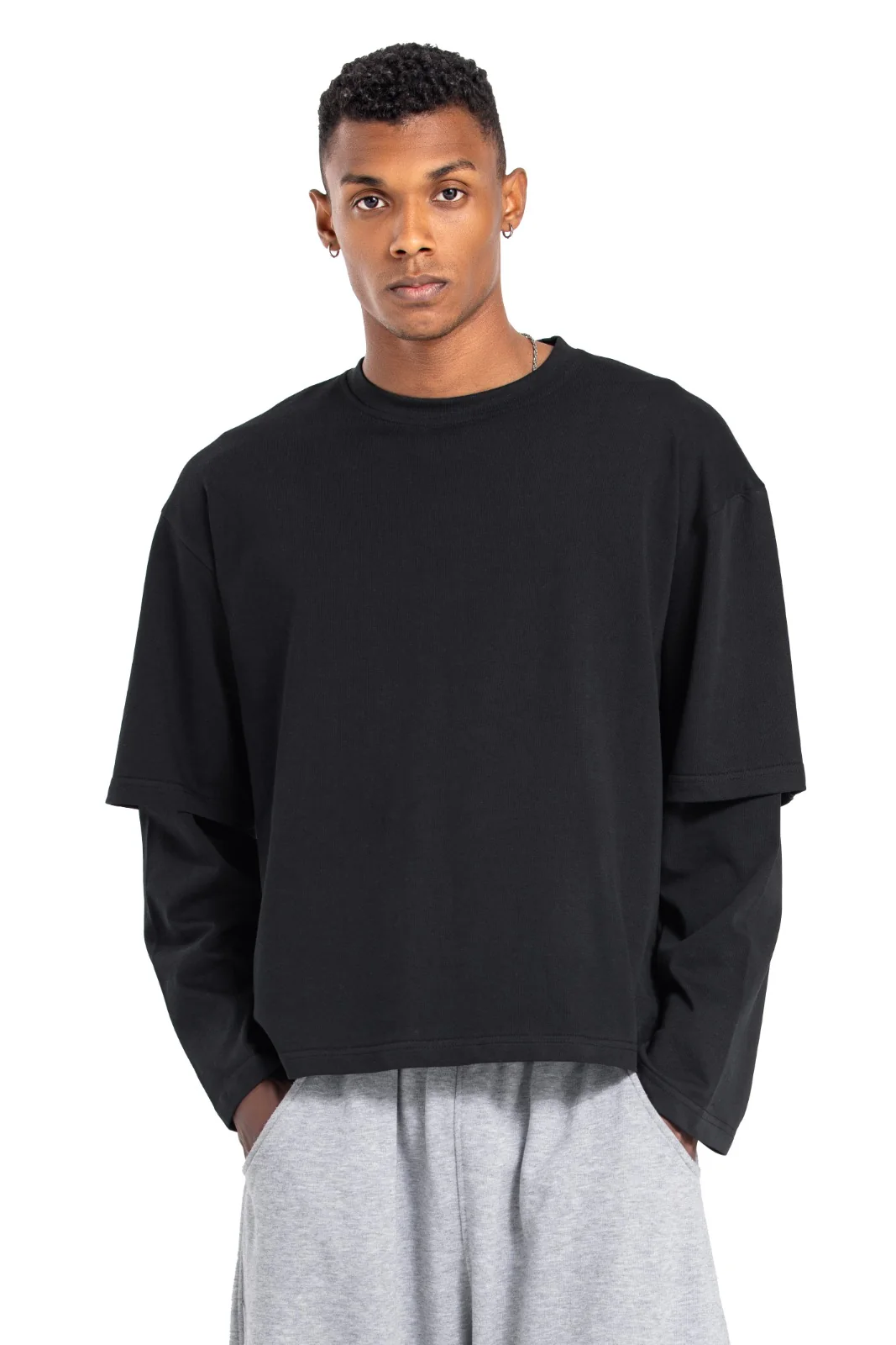 Initials Double Sleeve Boxy T-shirt - Image 10