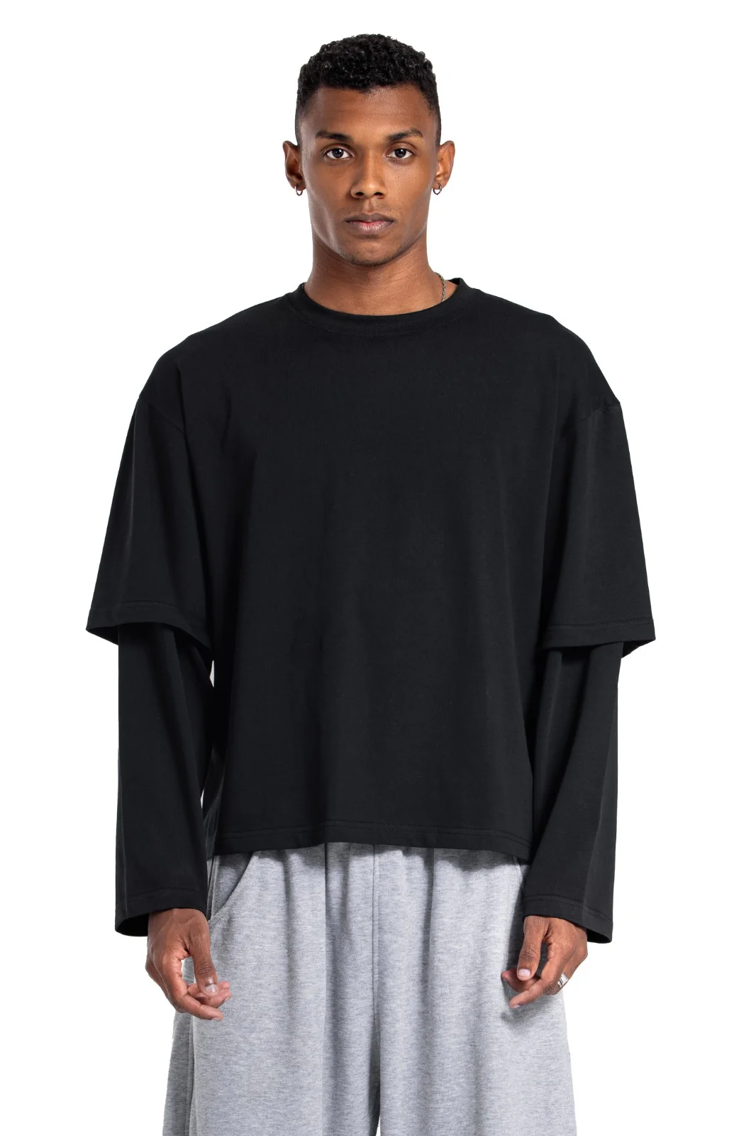 Initials Double Sleeve Boxy T-shirt - Image 9