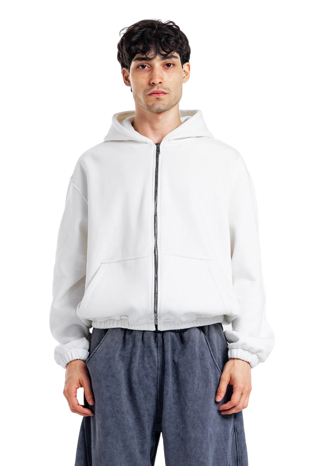 Initials Boxy Zip-Up Sweater - Image 9