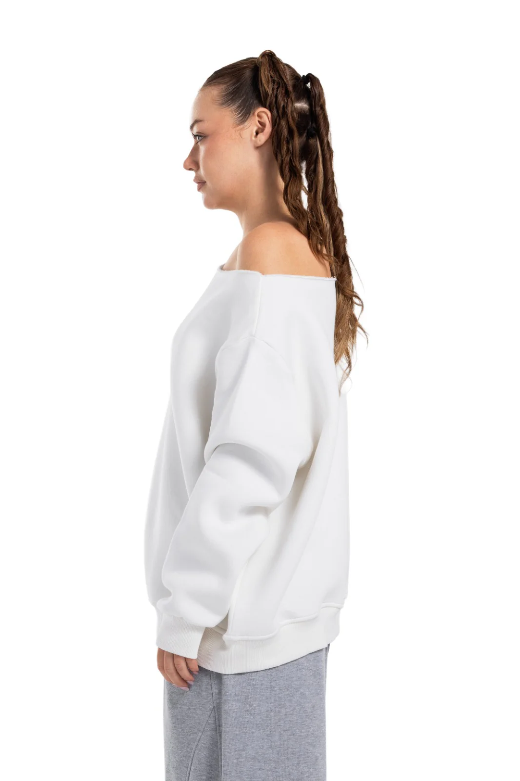 Initials Off-Shoulder Sweatshirt - Image 12