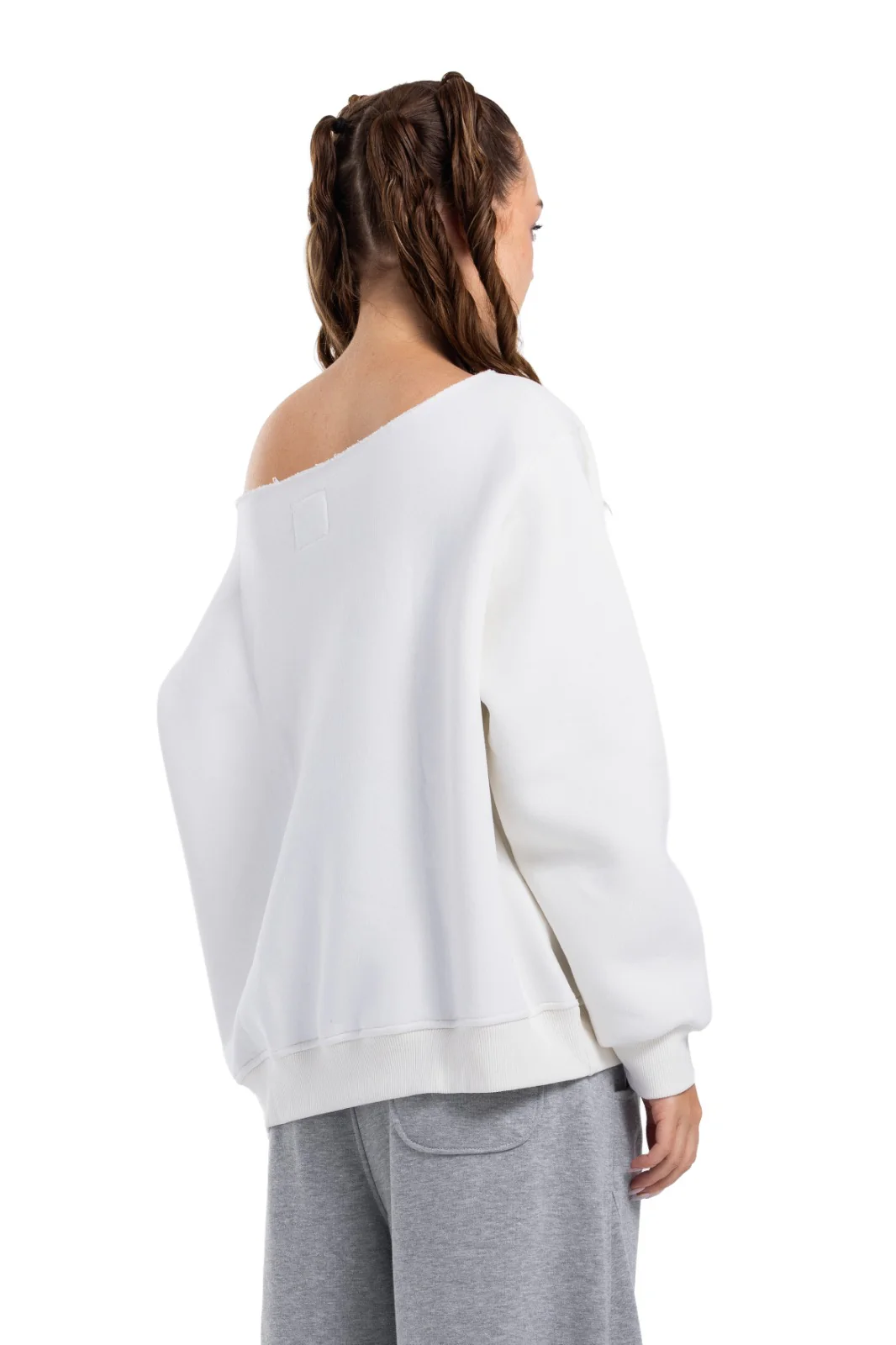 Initials Off-Shoulder Sweatshirt - Image 13