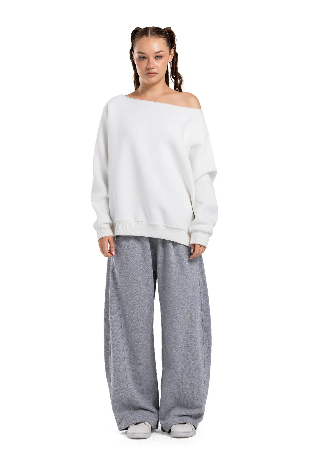 Initials Off-Shoulder Sweatshirt - Image 14