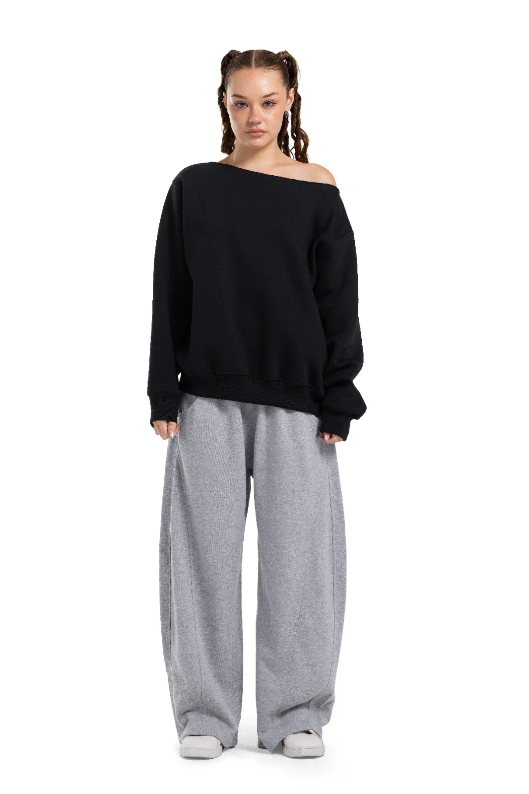 Initials Off-Shoulder Sweatshirt - Image 19