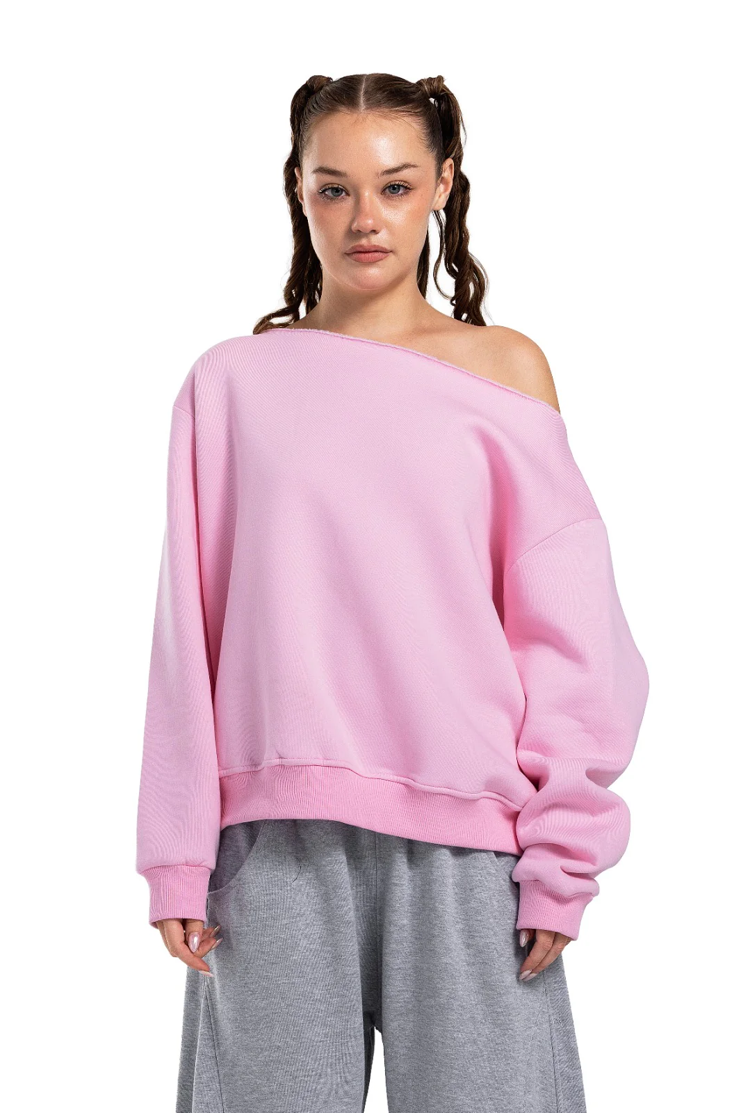 Initials Off-Shoulder Sweatshirt - Image 20