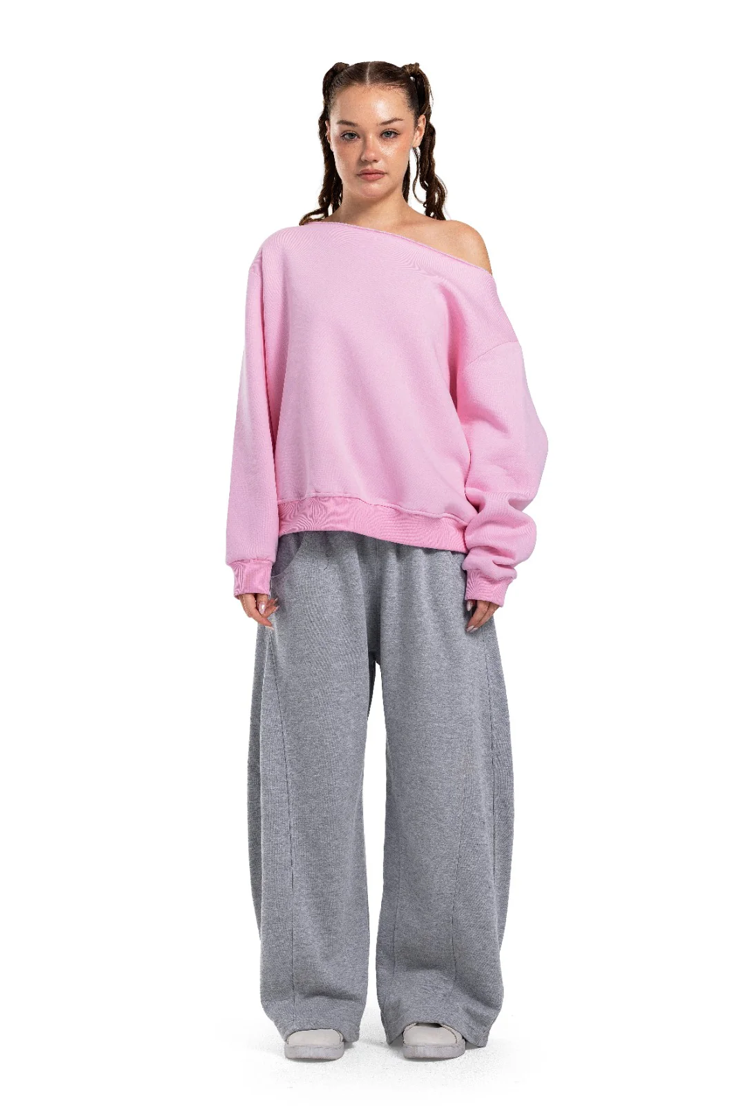 Initials Off-Shoulder Sweatshirt - Image 24