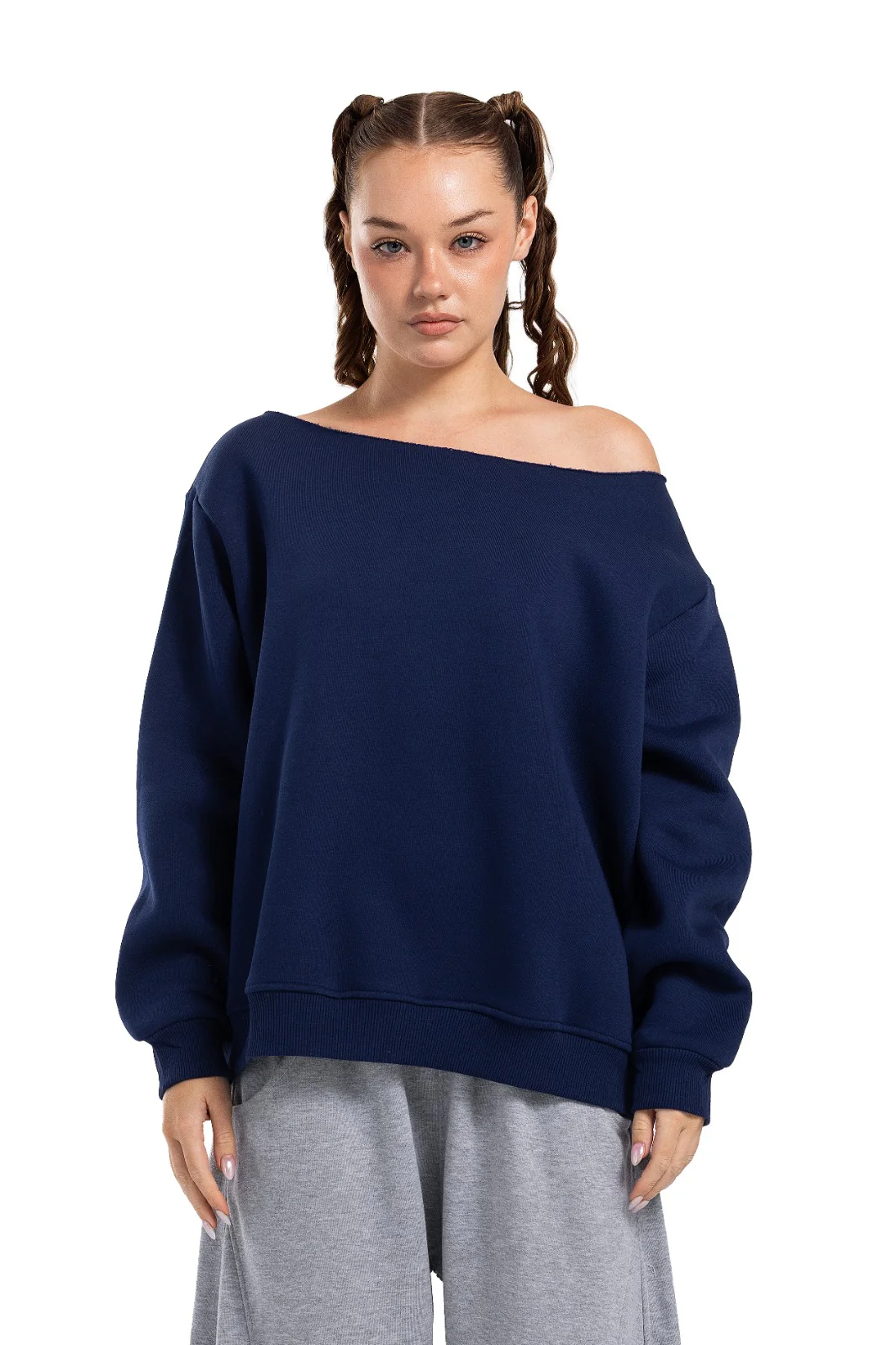 Initials Off-Shoulder Sweatshirt - Image 26