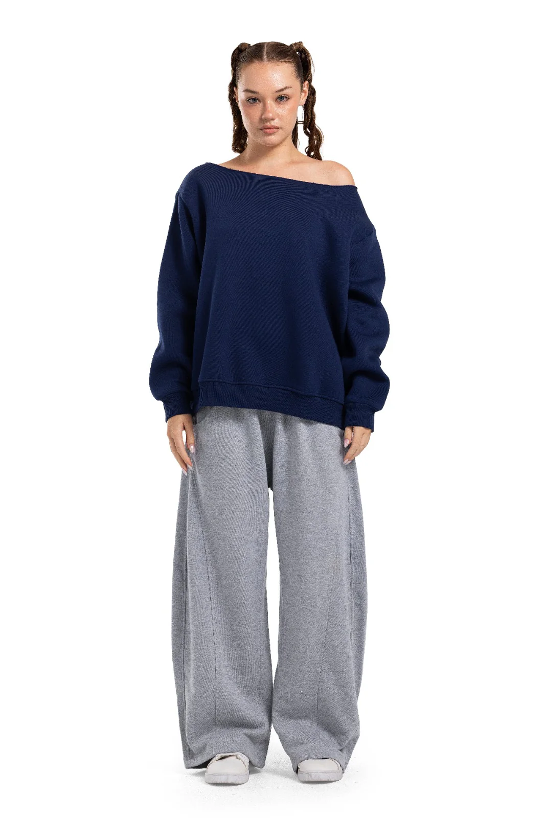 Initials Off-Shoulder Sweatshirt - Image 29