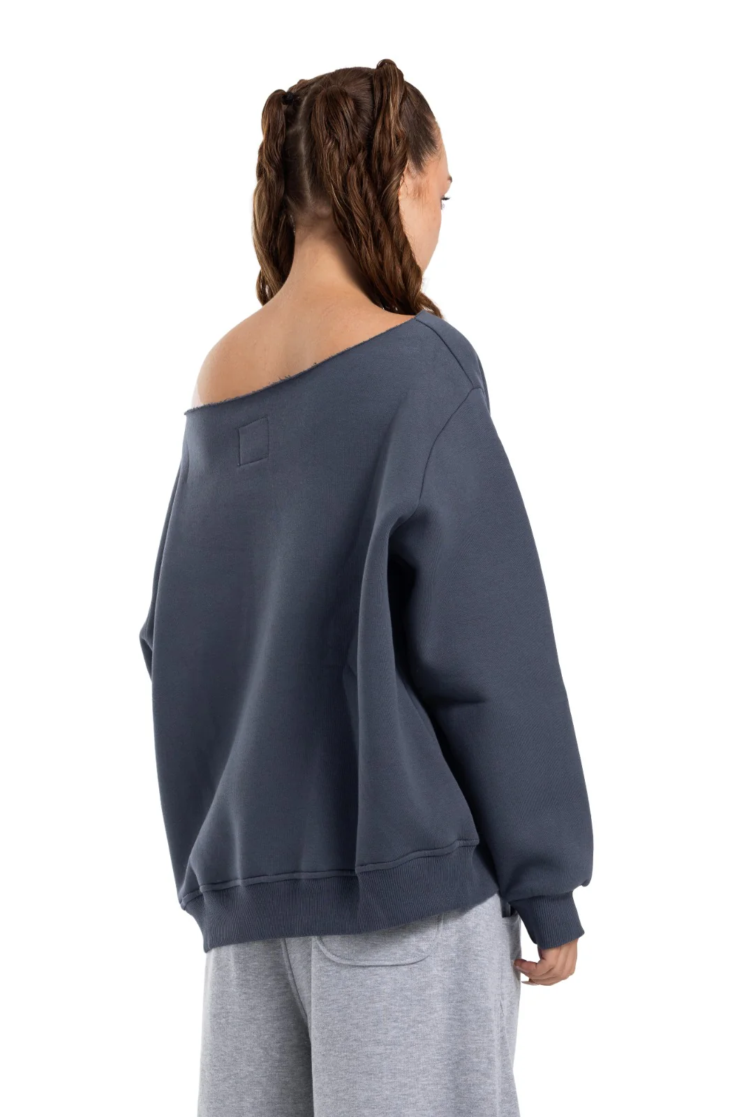 Initials Off-Shoulder Sweatshirt - Image 3