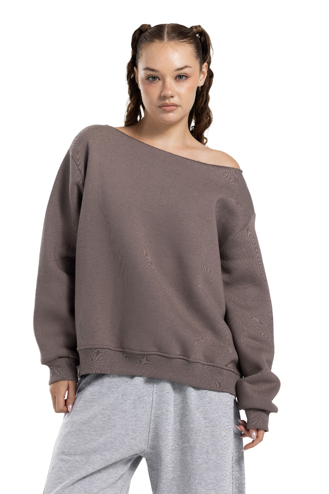 Initials Off-Shoulder Sweatshirt - Image 6